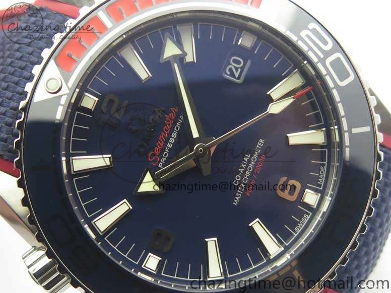 0505 Planet Ocean “Pyeongchang 2018” 43.5mm SS OMF 1:1 Best Edition Blue Dial On Nylon Strap A Soft 8082